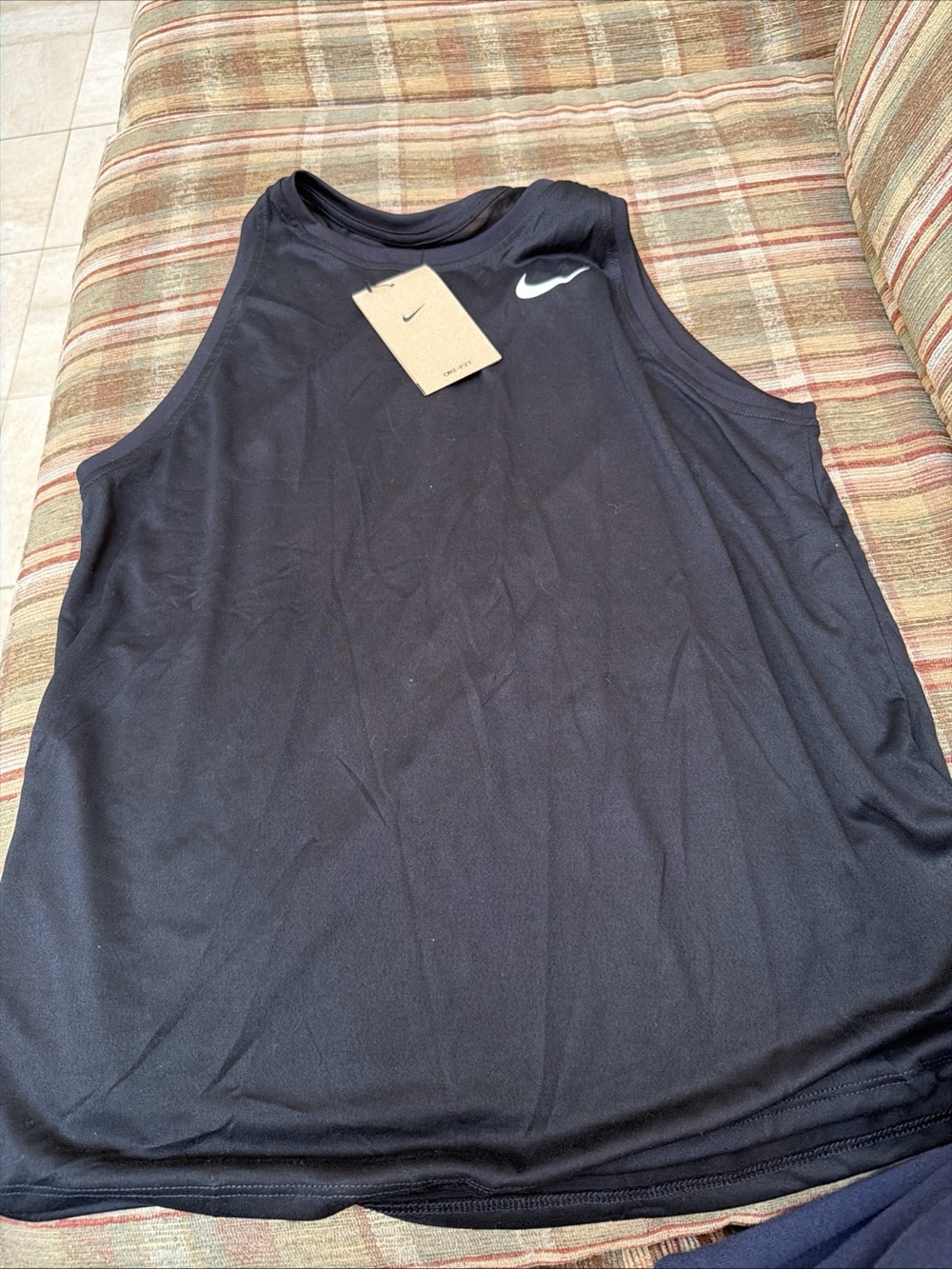 Nike Black Athletic Dri-FIT Shirt with White Swoosh